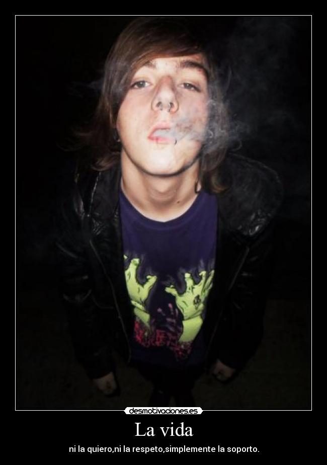 La vida - ni la quiero,ni la respeto,simplemente la soporto.