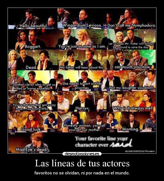 Las líneas de tus actores -