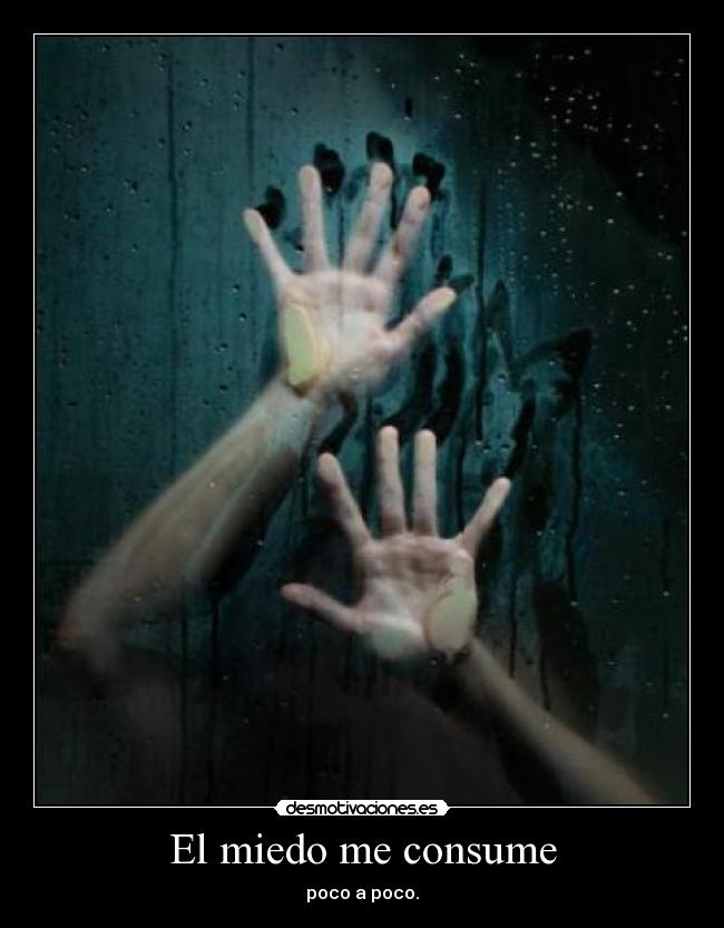 El miedo me consume - poco a poco.