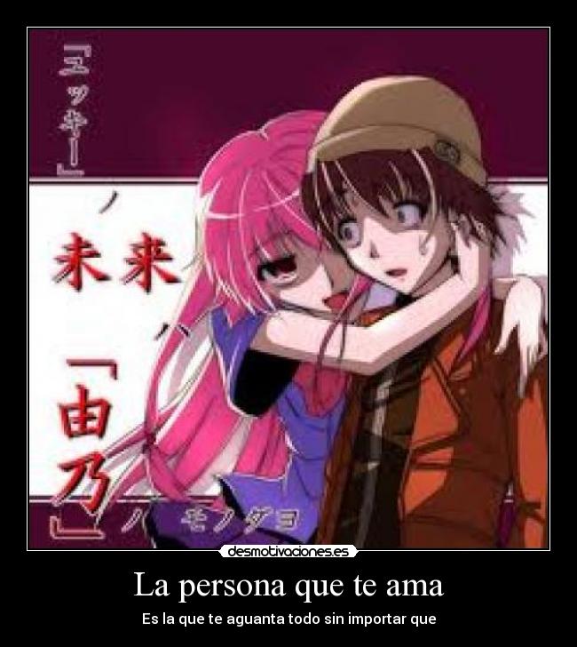 carteles mirai nikki yukiteru yuno amor desmotivaciones