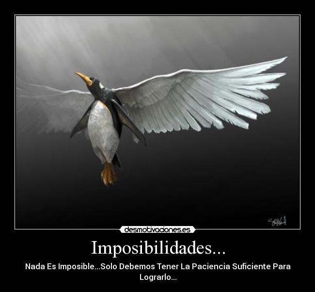 Imposibilidades... - Nada Es Imposible...Solo Debemos Tener La Paciencia Suficiente Para Lograrlo...