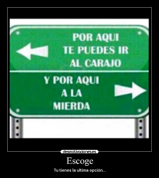 Escoge - Tu tienes la ultima opción...