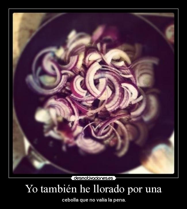 Yo también he llorado por una - cebolla que no valía la pena.