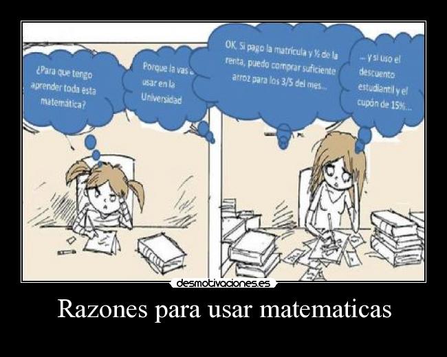 Razones para usar matematicas - 