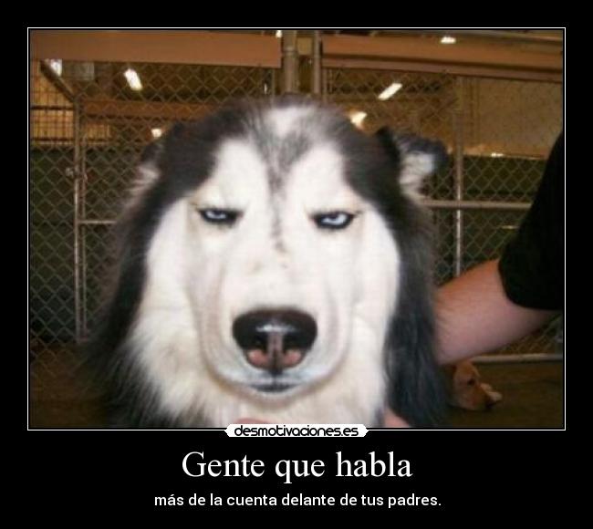 Gente que habla - más de la cuenta delante de tus padres.