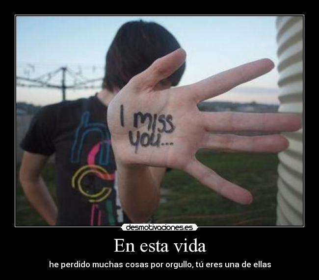 En esta vida - he perdido muchas cosas por orgullo, tú eres una de ellas