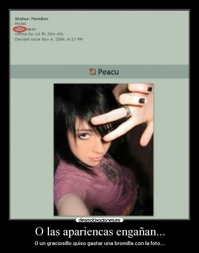 O las apariencas engañan... - O un graciosillo quiso gastar una bromilla con la foto....