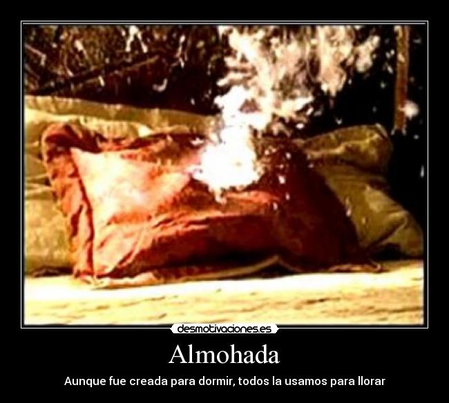 Almohada - Aunque fue creada para dormir, todos la usamos para llorar