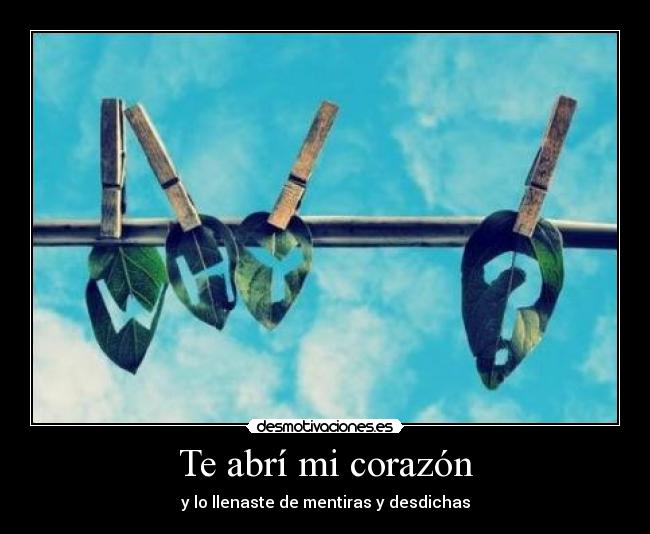 Te abrí mi corazón -