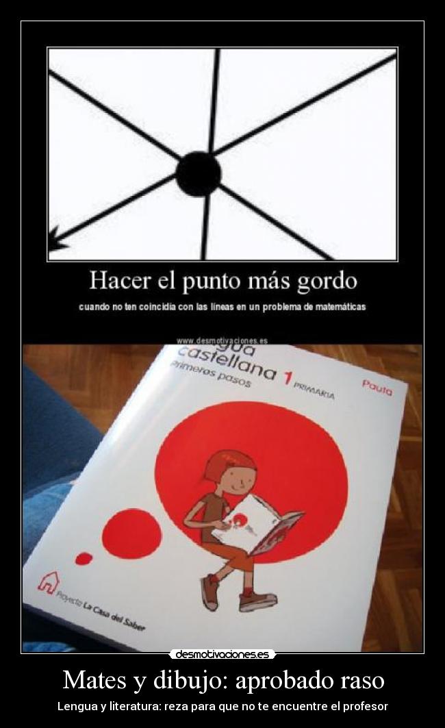 Mates y dibujo: aprobado raso - Lengua y literatura: reza para que no te encuentre el profesor