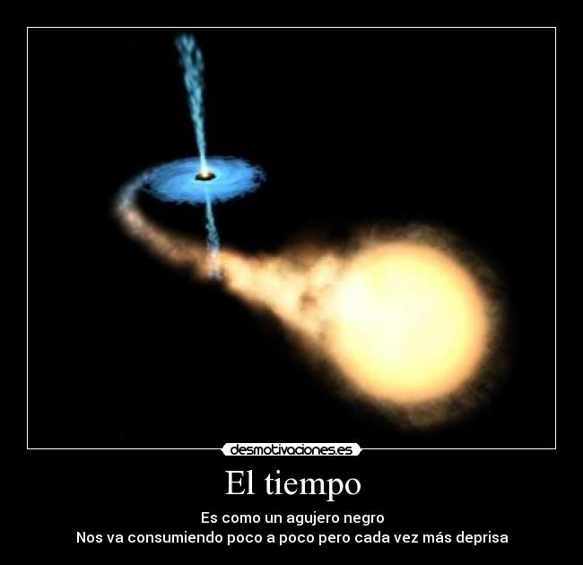 El tiempo - Es como un agujero negro
Nos va consumiendo poco a poco pero cada vez más deprisa