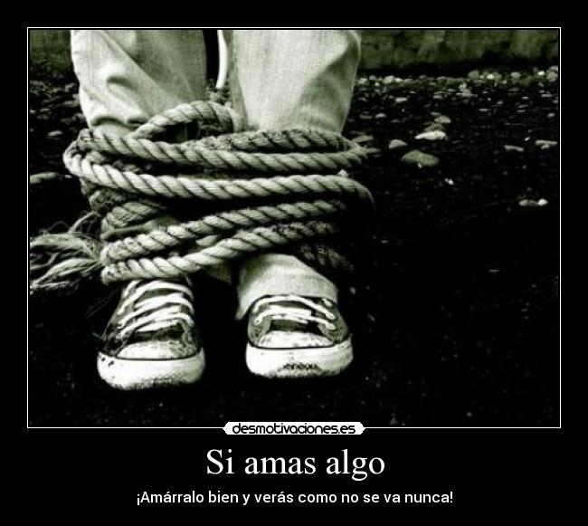 Si amas algo - ¡Amárralo bien y verás como no se va nunca!