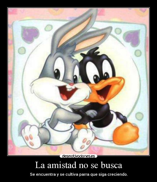 La amistad no se busca - Se encuentra y se cultiva parra que siga creciendo.