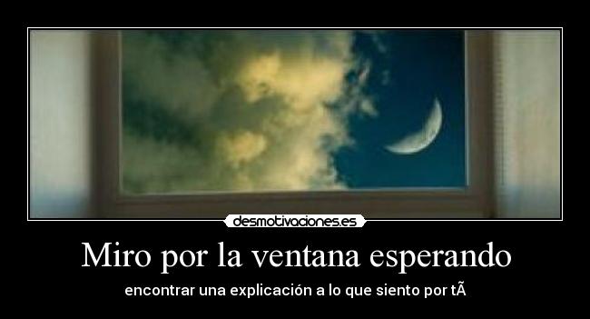 Miro por la ventana esperando - encontrar una explicación a lo que siento por t�