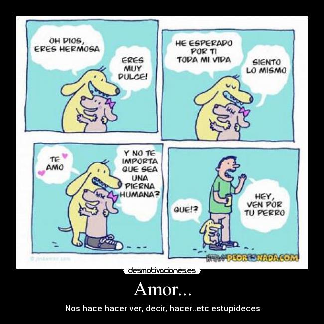 Amor... - Nos hace hacer ver, decir, hacer..etc estupideces