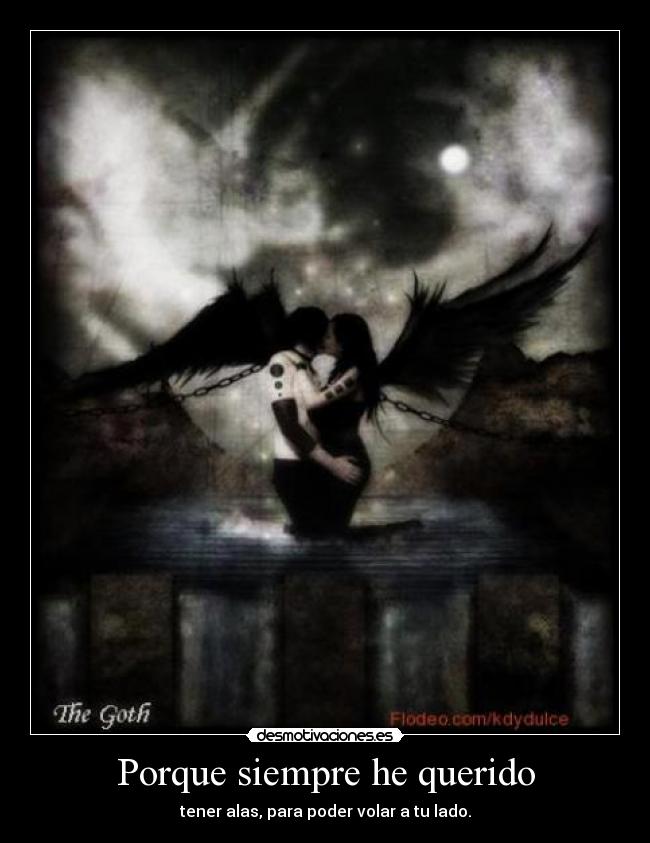 Porque siempre he querido - tener alas, para poder volar a tu lado.