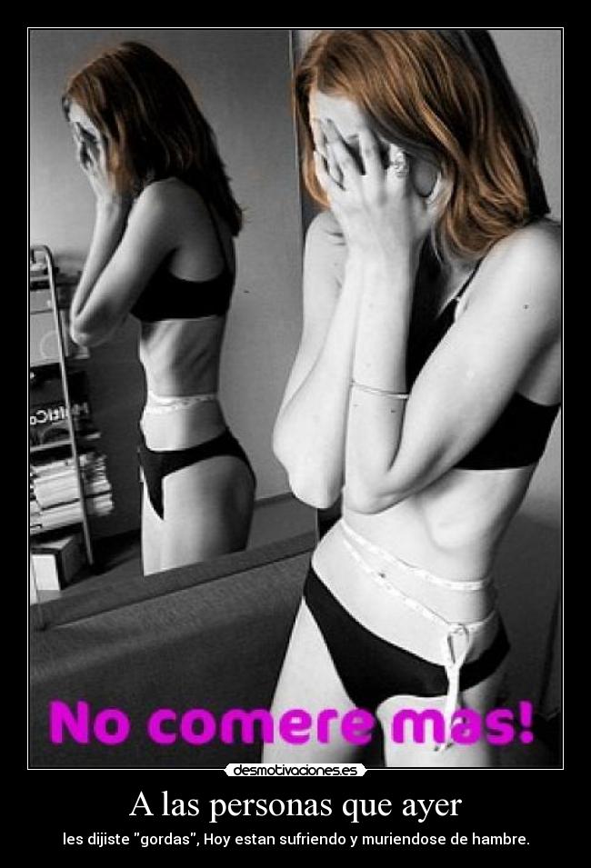 carteles muchacha con anorexia desmotivaciones