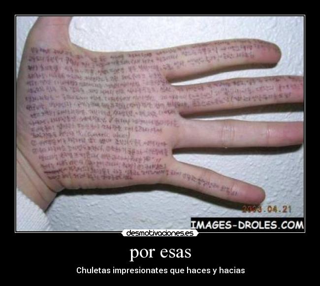 por esas - Chuletas impresionates que haces y hacias
