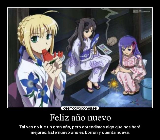 Feliz año nuevo - Tal ves no fue un gran año, pero aprendimos algo que nos hará
mejores. Este nuevo año es borrón y cuenta nueva.