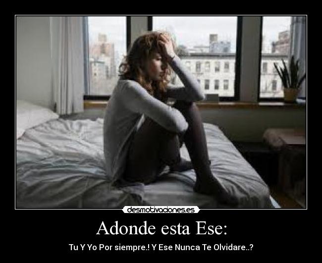 Adonde esta Ese: - Tu Y Yo Por siempre.! Y Ese Nunca Te Olvidare..?