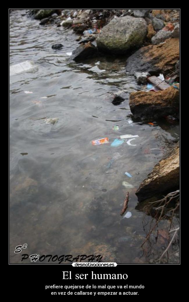 carteles medio ambiente mar basura humano desmotivaciones