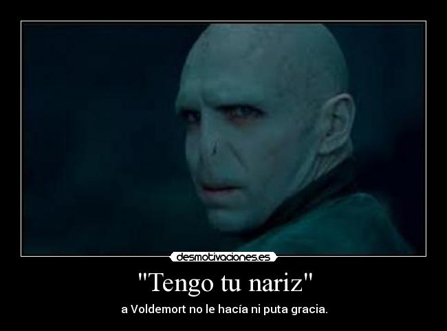 Tengo tu nariz - a Voldemort no le hacía ni puta gracia.