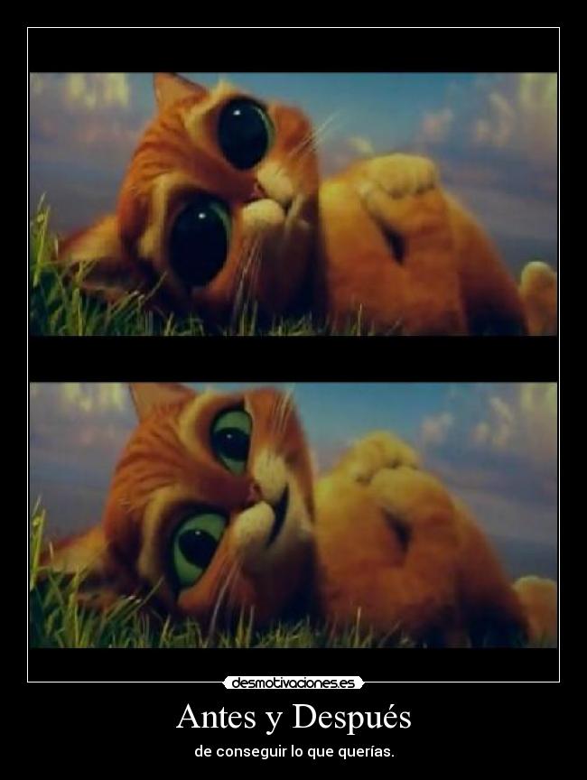 Antes y Después - de conseguir lo que querías.