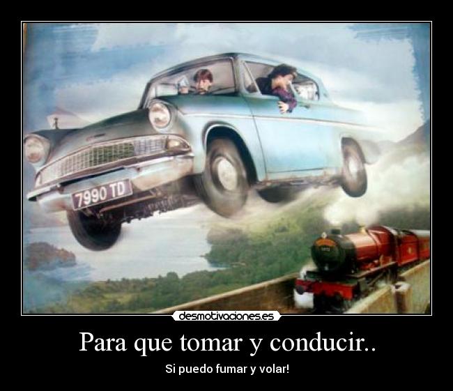 carteles auto volador fumar desmotivaciones