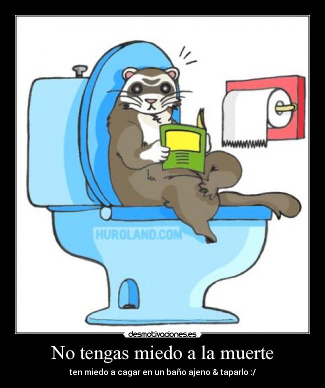 No tengas miedo a la muerte - ten miedo a cagar en un baño ajeno & taparlo :/