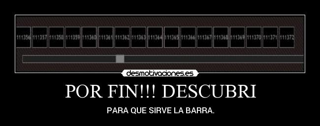 POR FIN!!! DESCUBRI - PARA QUE SIRVE LA BARRA.