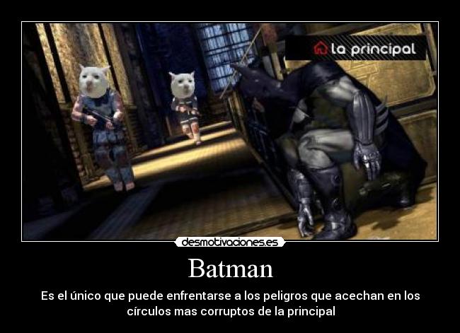 Batman - Es el único que puede enfrentarse a los peligros que acechan en los
círculos mas corruptos de la principal