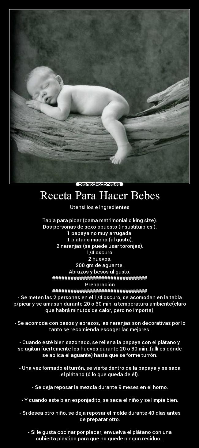 Receta Para Hacer Bebes - 