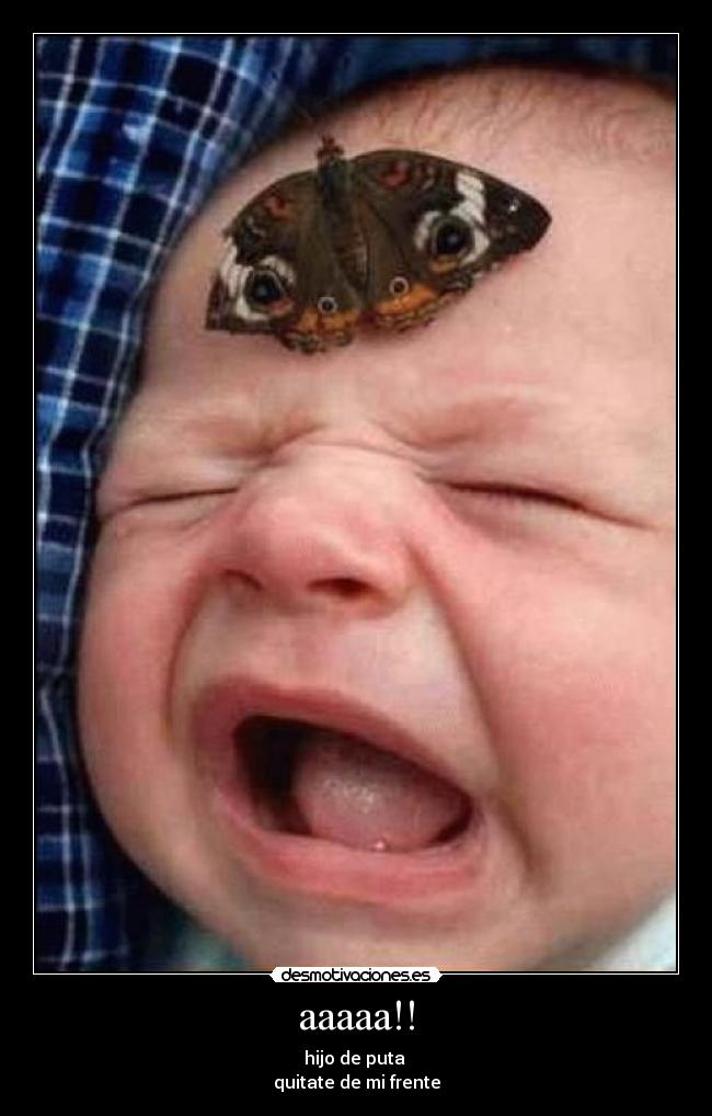 aaaaa!! - hijo de puta 
quitate de mi frente