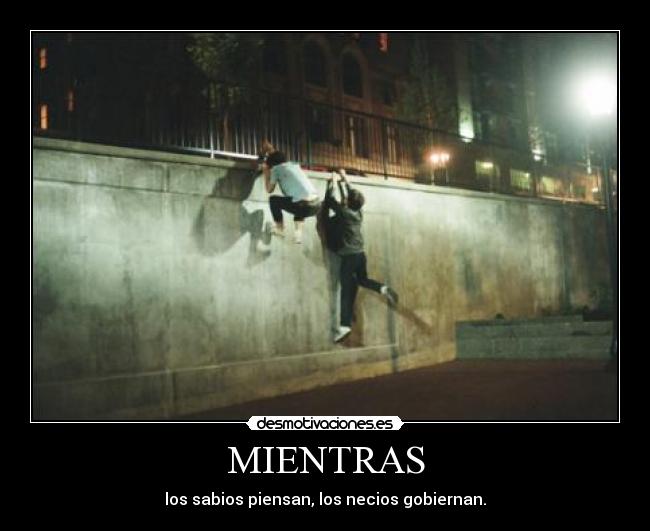 MIENTRAS - los sabios piensan, los necios gobiernan.