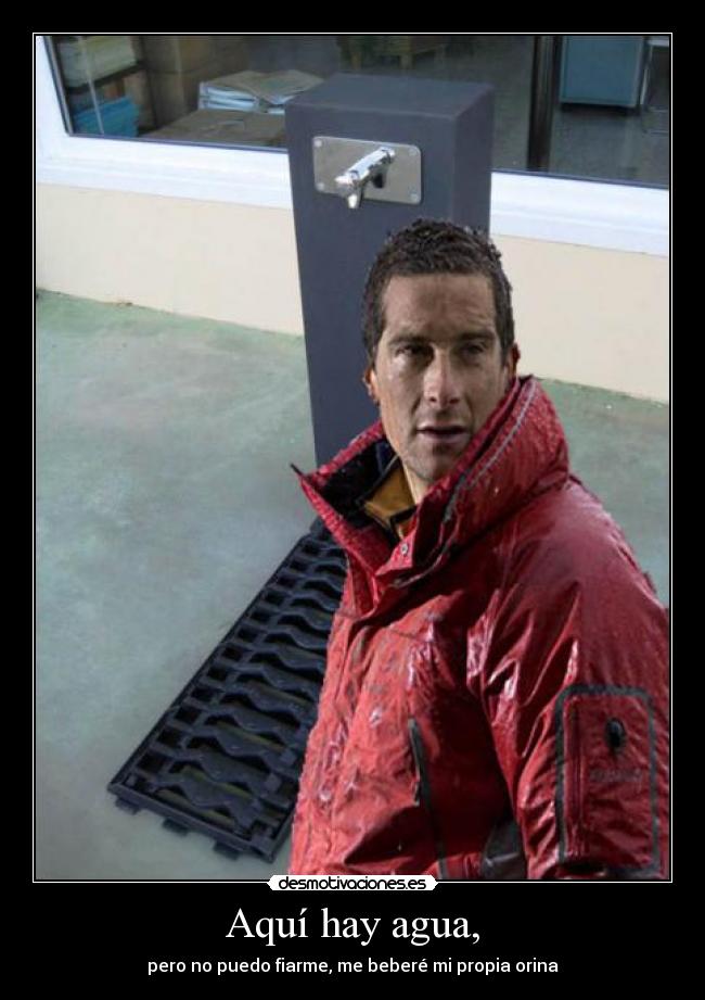Aquí hay agua, -