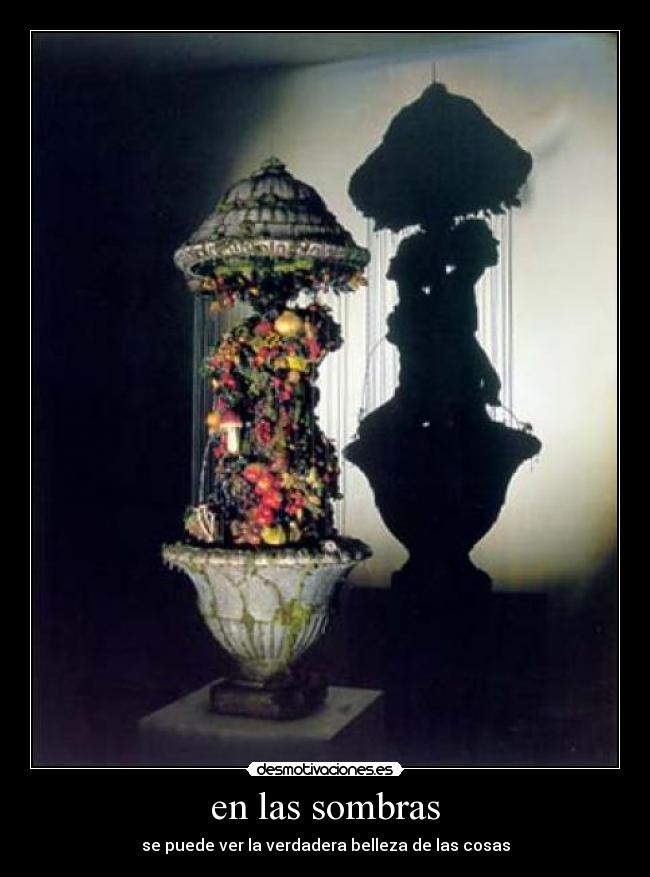 en las sombras - se puede ver la verdadera belleza de las cosas