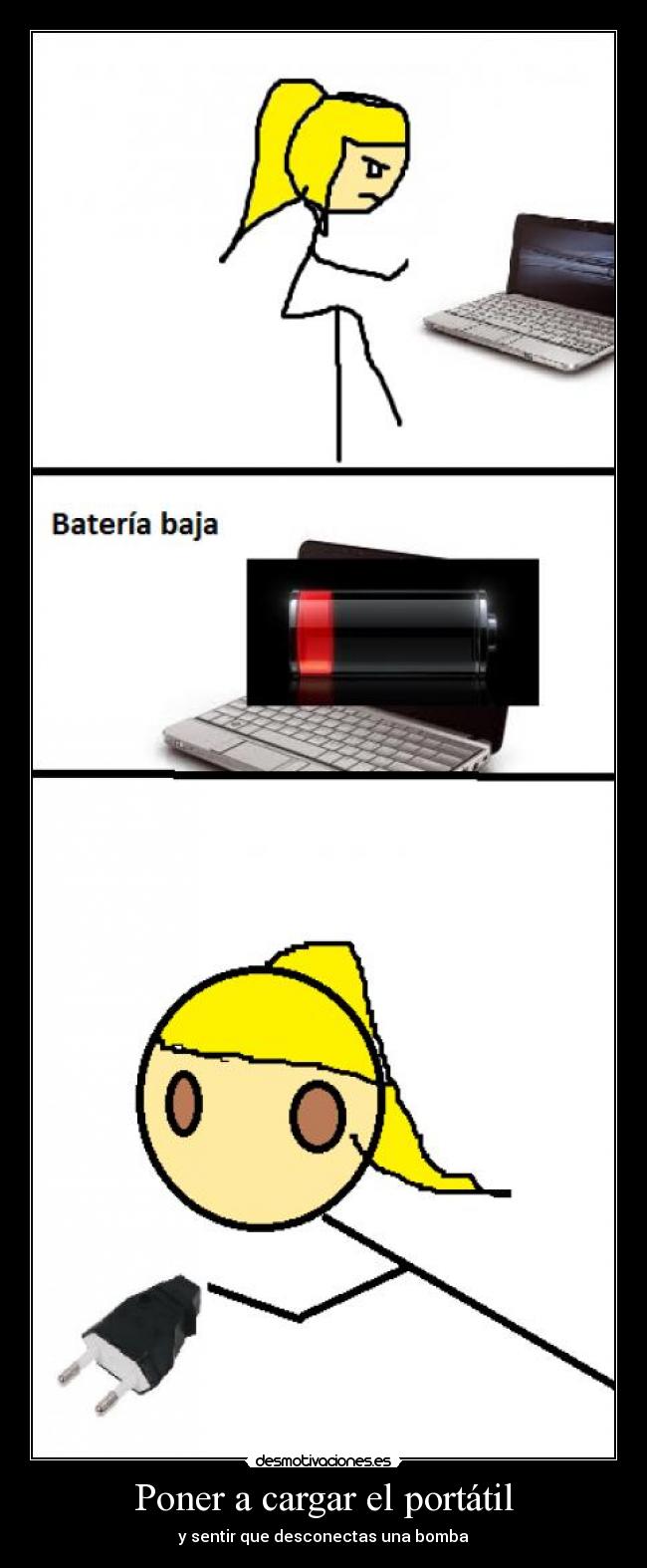 Poner a cargar el portátil - y sentir que desconectas una bomba