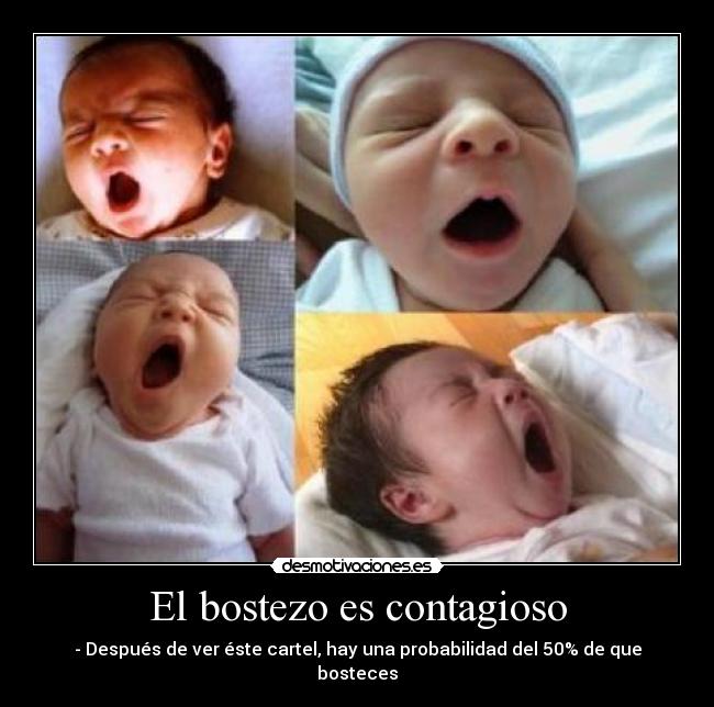 El bostezo es contagioso - - Después de ver éste cartel, hay una probabilidad del 50% de que bosteces