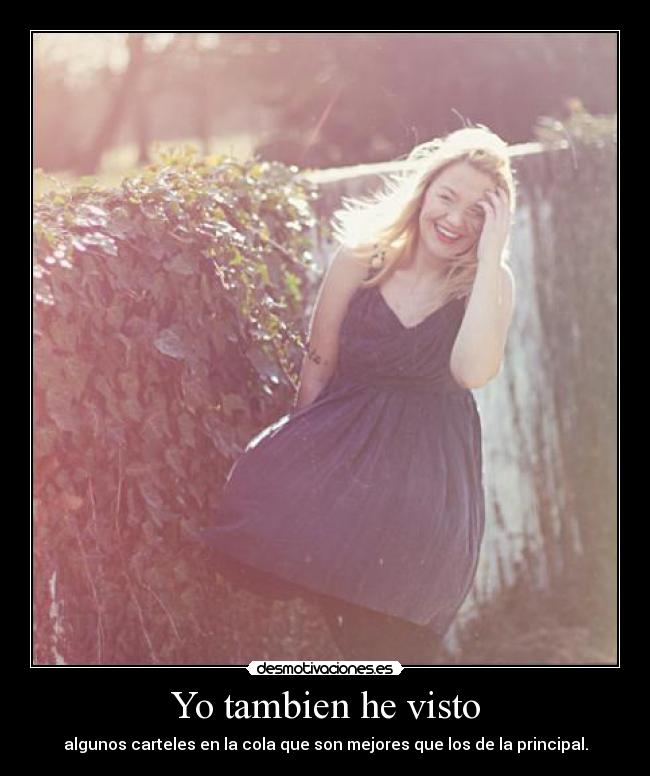 Yo tambien he visto - algunos carteles en la cola que son mejores que los de la principal.