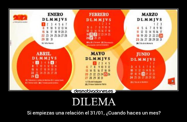 DILEMA - Si empiezas una relación el 31/01, ¿Cuando haces un mes?