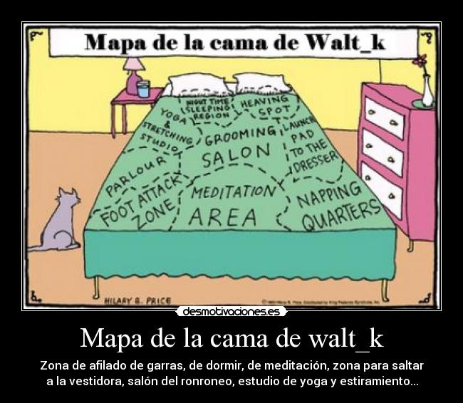 carteles mapa cama waltk desmotivaciones