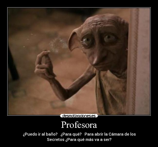 carteles harry potter camara los secretos bano profesora pregunta estupida desmotivaciones