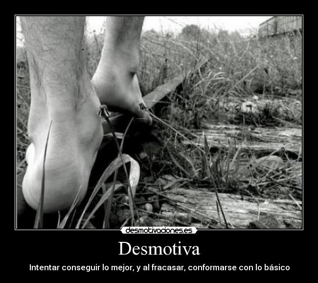 Desmotiva - Intentar conseguir lo mejor, y al fracasar, conformarse con lo básico