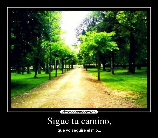 Sigue tu camino, - que yo seguiré el mío...