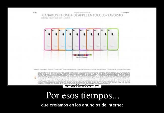 Por esos tiempos... - que creíamos en los anuncios de Internet