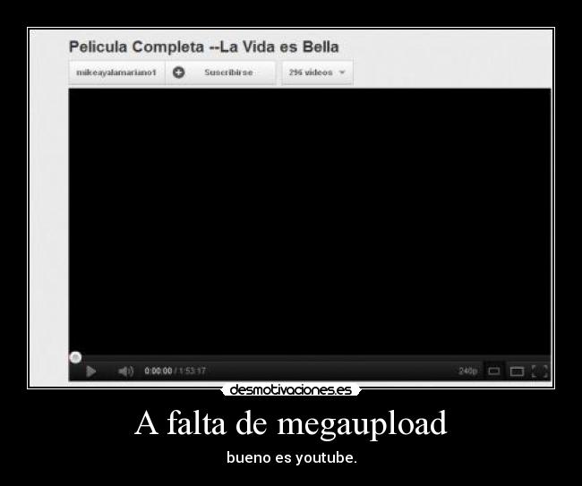 A falta de megaupload - bueno es youtube.