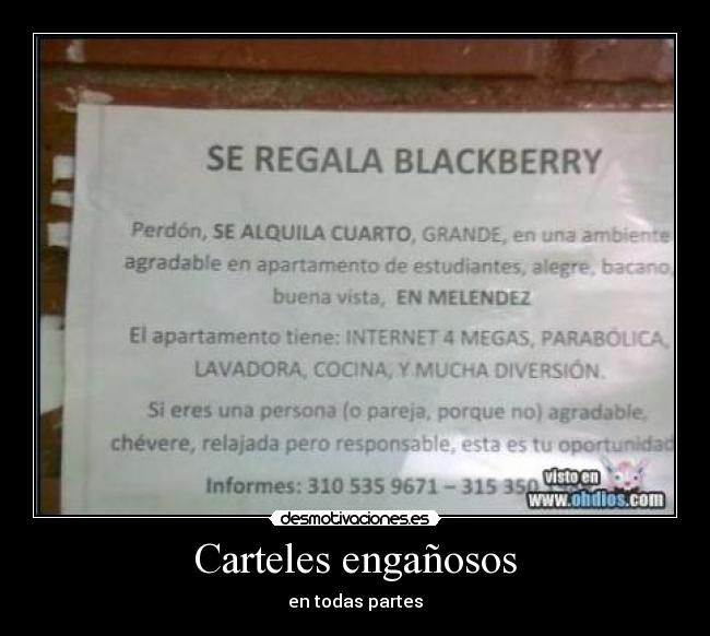 Carteles engañosos - en todas partes