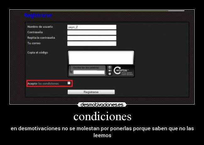 carteles terminos condiciones desmotivaciones