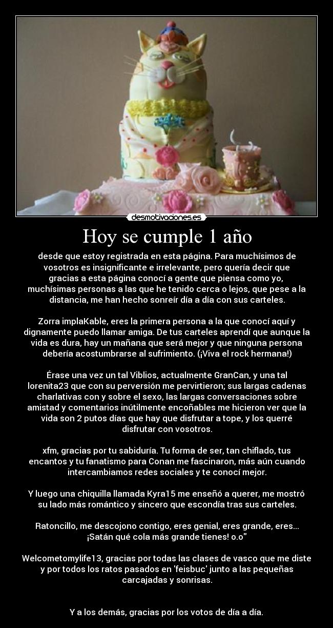 Hoy se cumple 1 año -