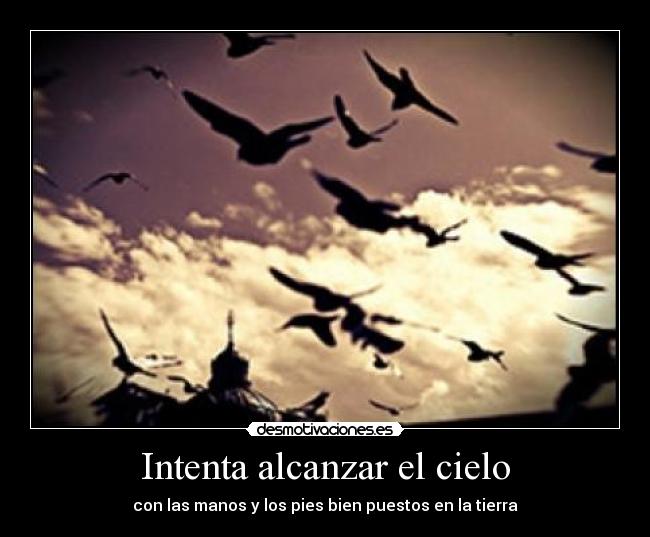 Intenta alcanzar el cielo - con las manos y los pies bien puestos en la tierra